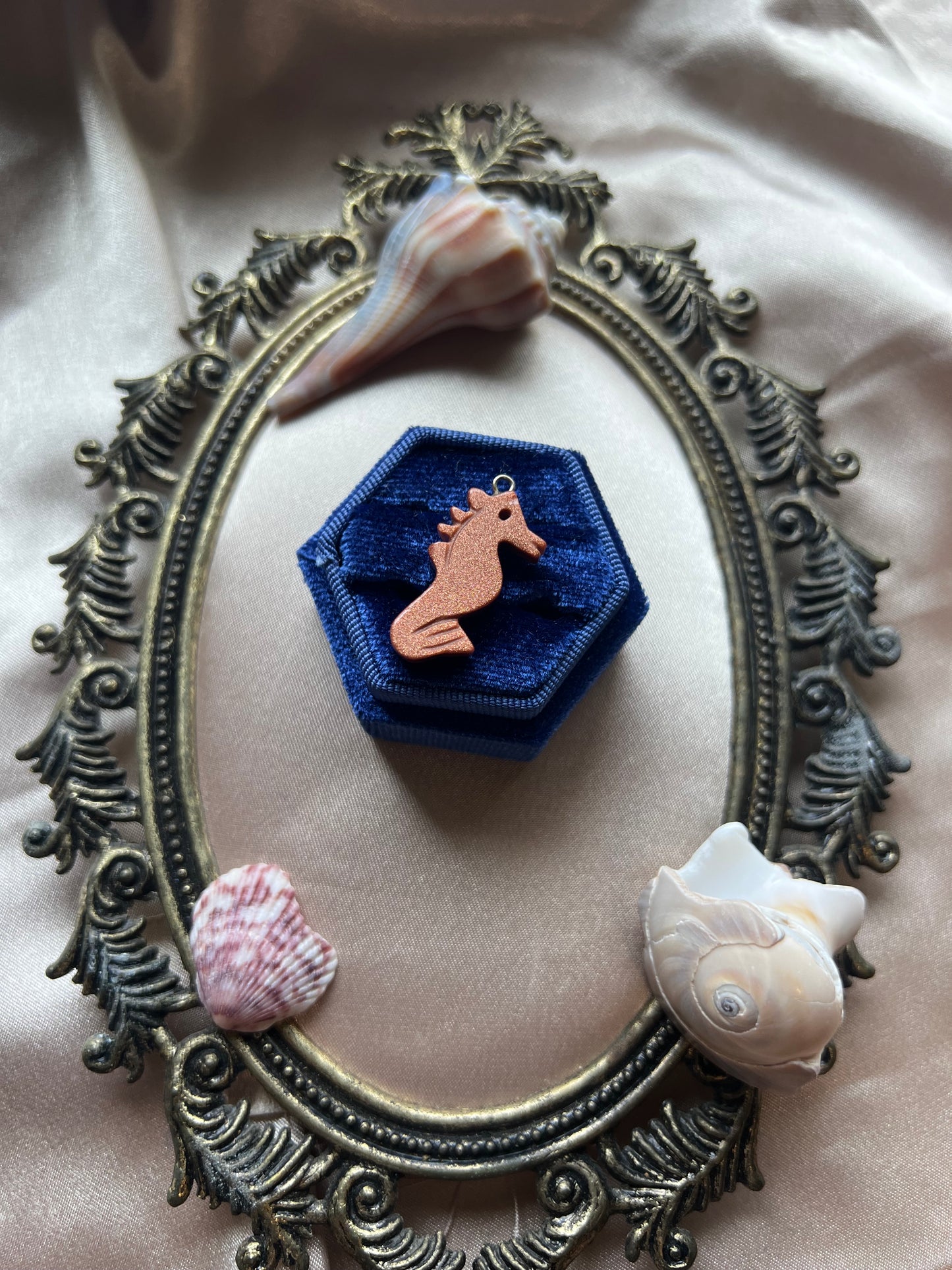Goldstone Seahorse Pendant