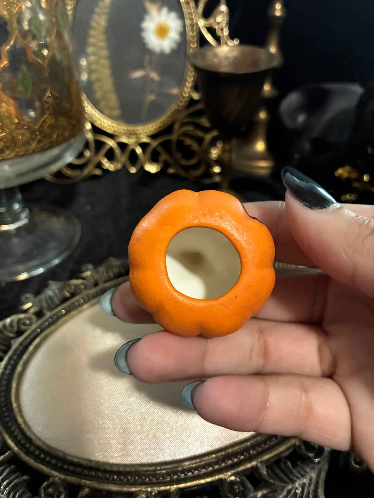 Small Ghost on Pumpkin Figurine