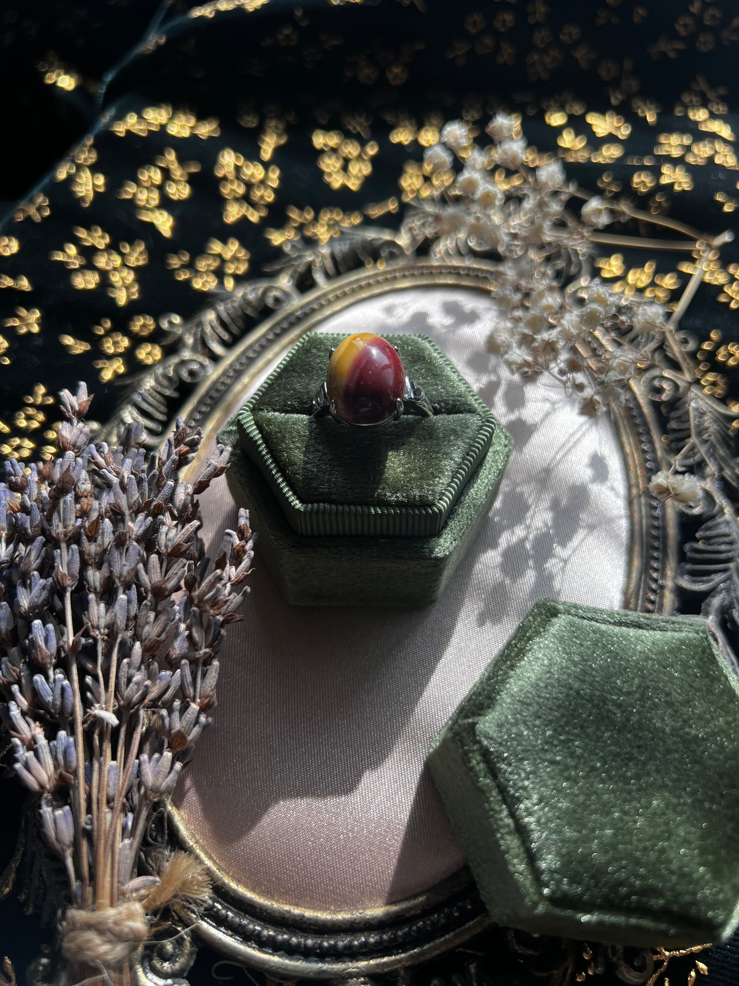 Mookaite Jasper Silver Toned Ring