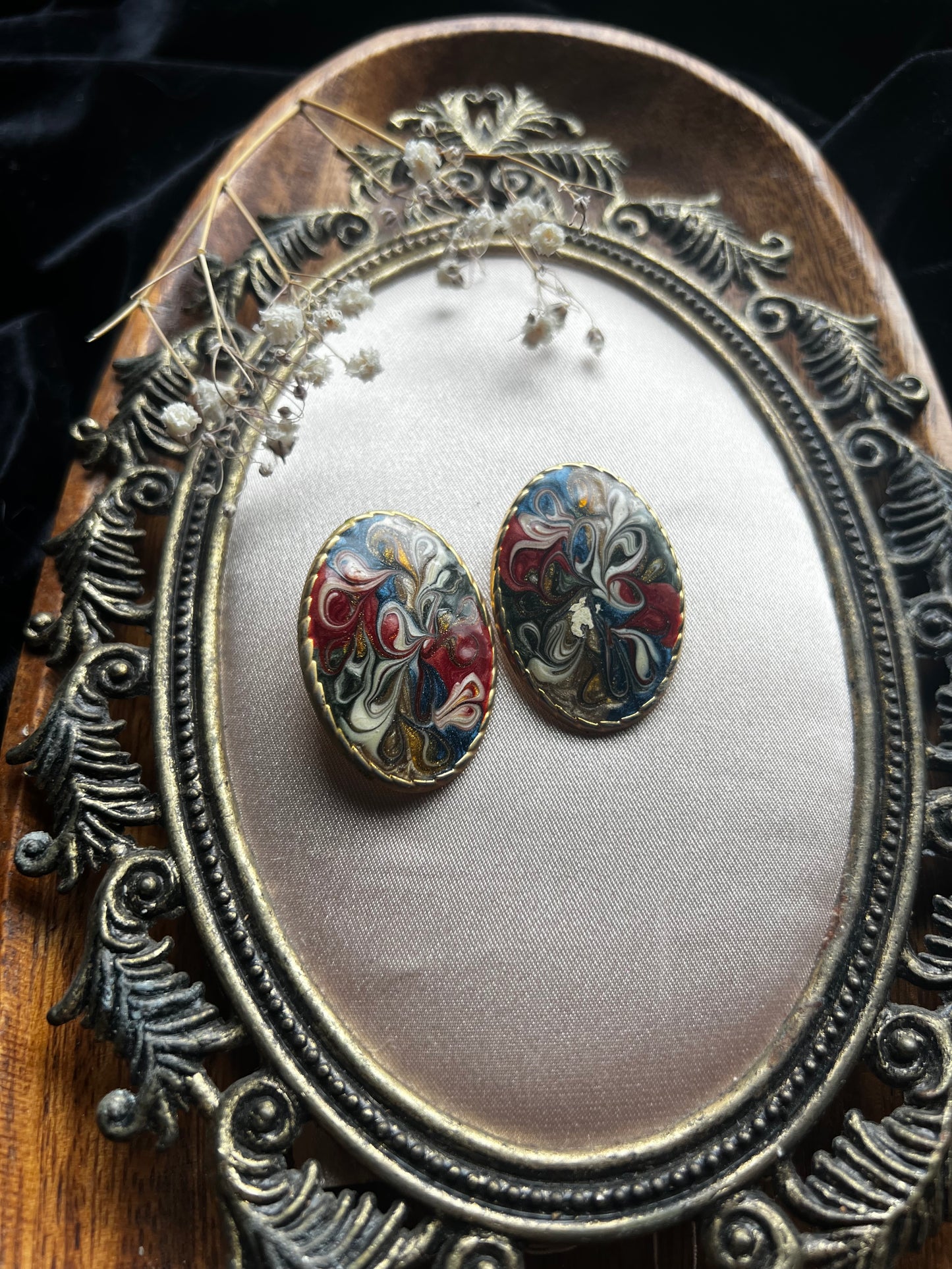 Swirl Colored Clip-On Earrings