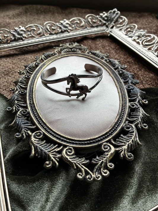 Silver Unicorn Cuff Bracelet
