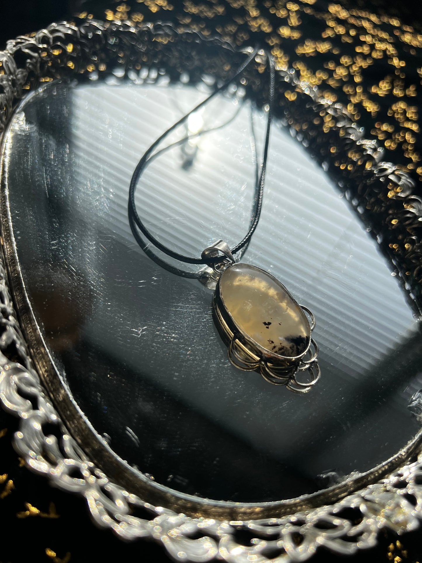 Dendritic Flower Agate Necklace