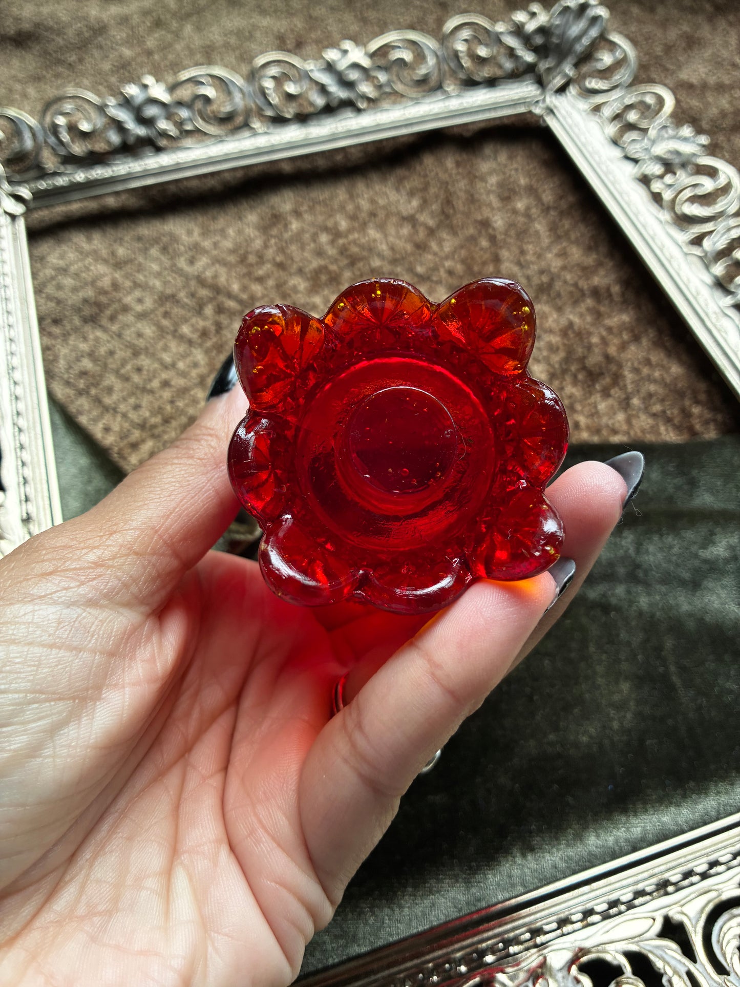 Ruby Toned Candle Holder