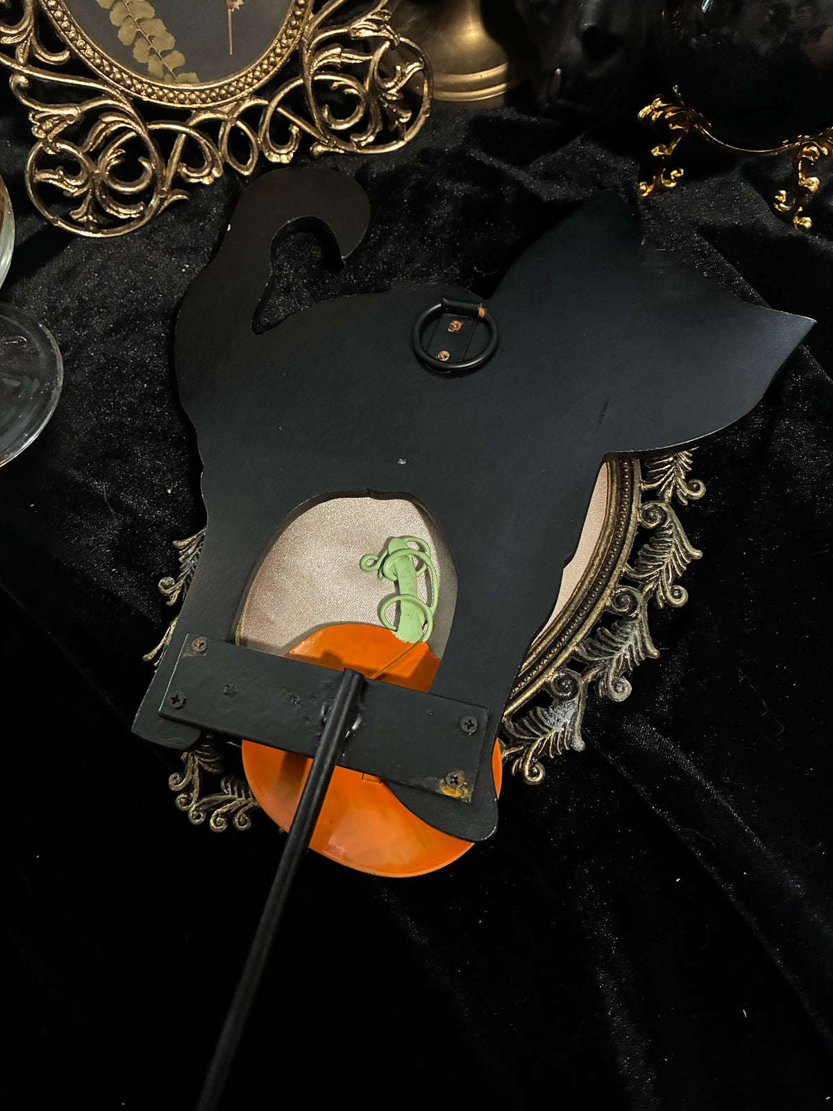 Black Cat and Pumpkin Yard Stake