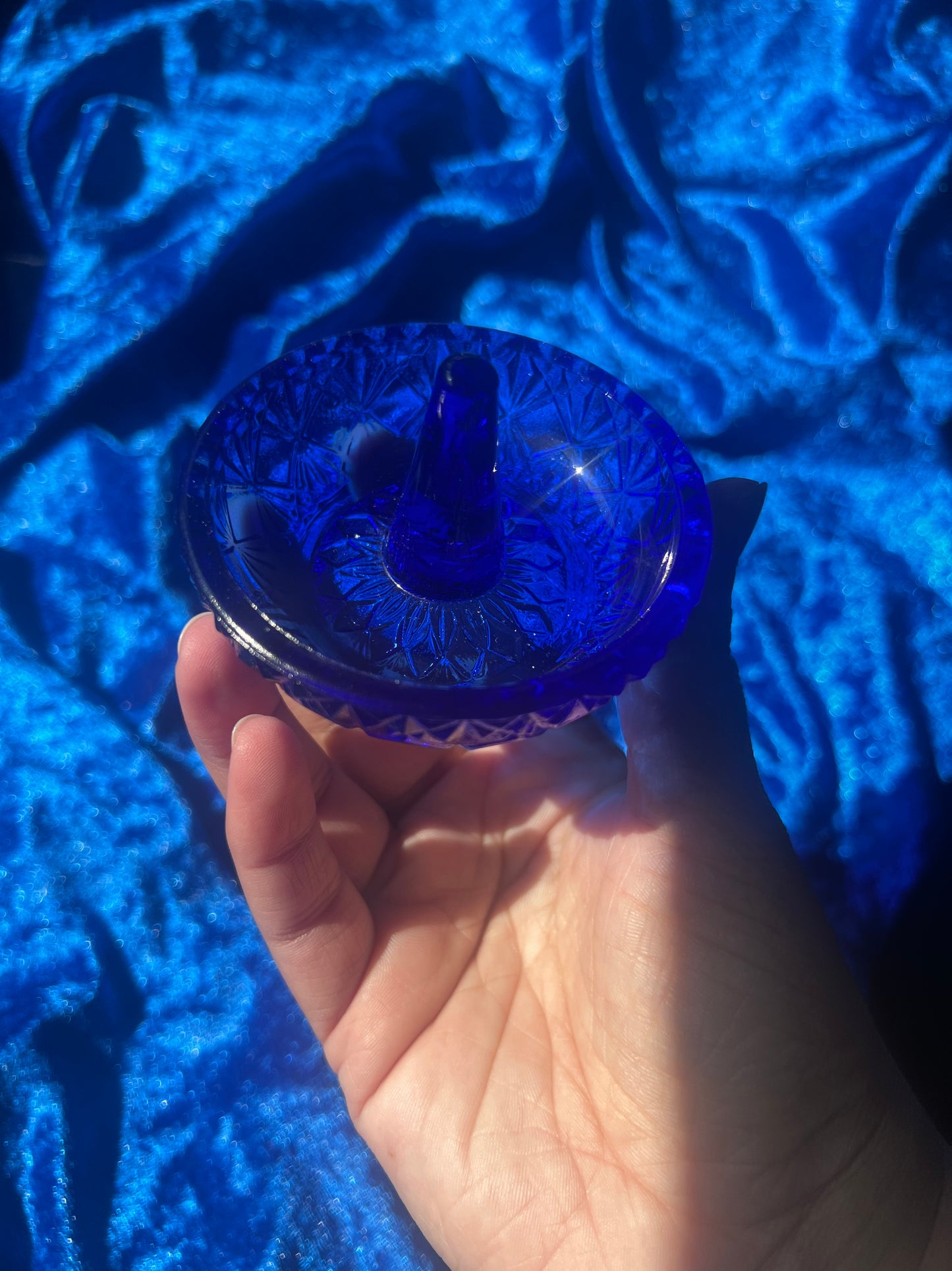 Blue Glass Ring Holder