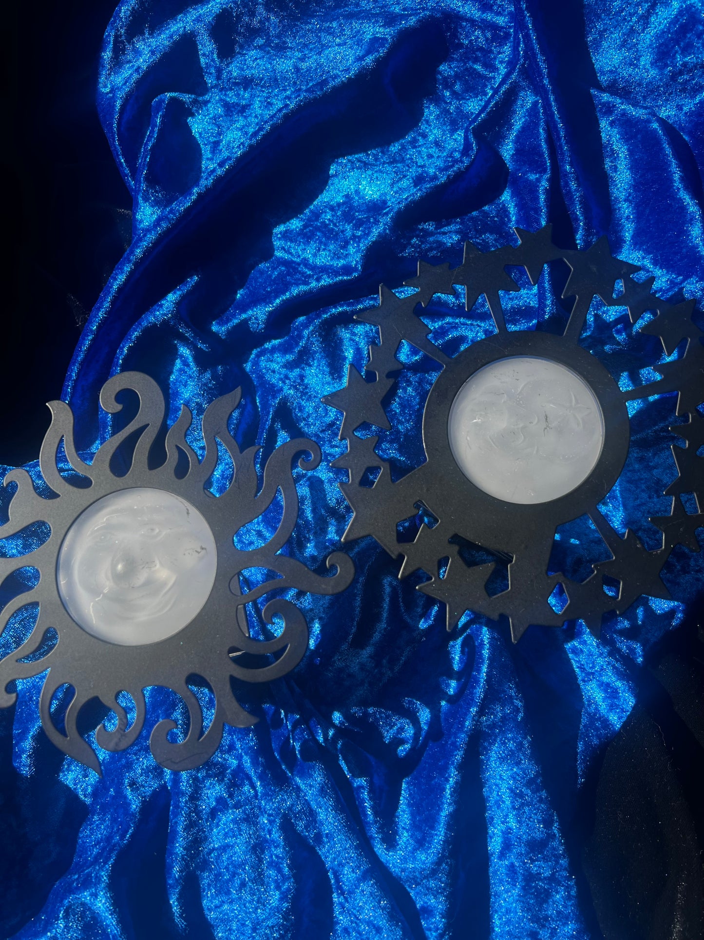 Sun and Moon Face Hanging Tealight Holders