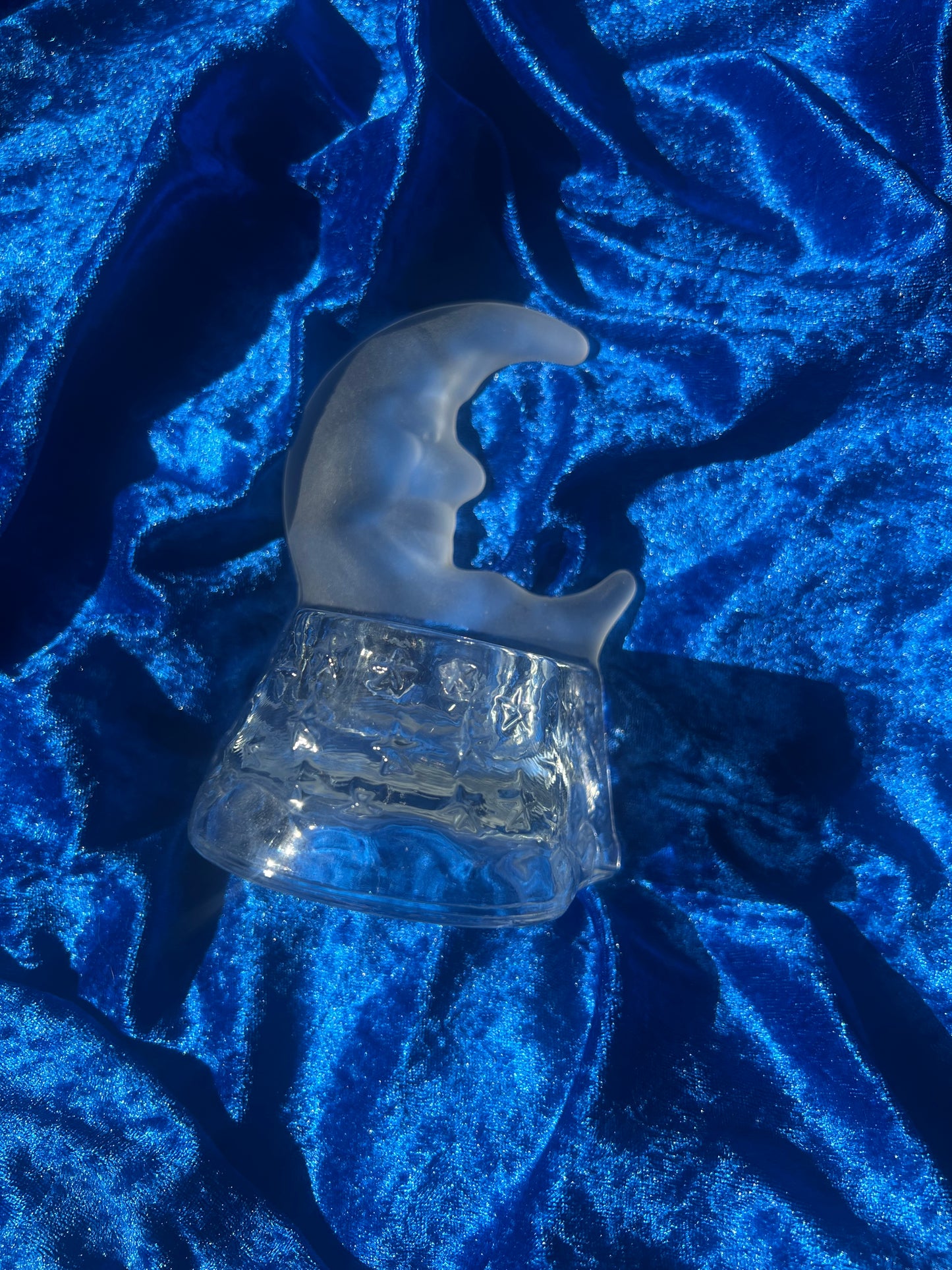 Glass Moon Tealight Holder