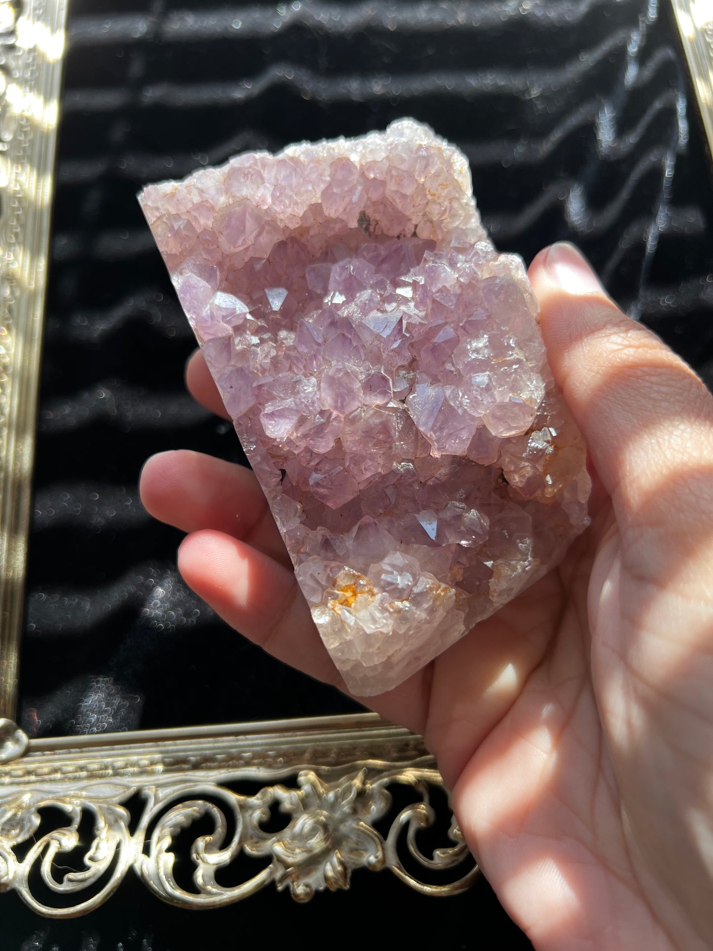 Flower Agate and Amethyst Freeform