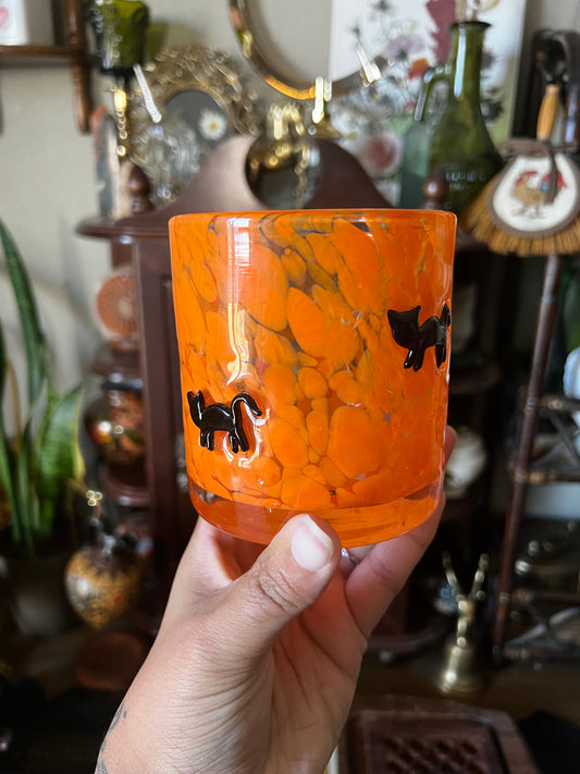 Halloween Cat Glass