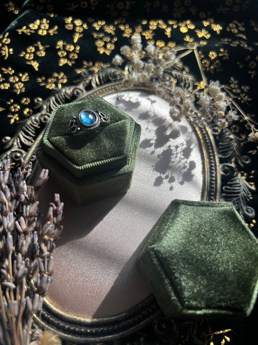 Blue Stone Silver Toned Ring