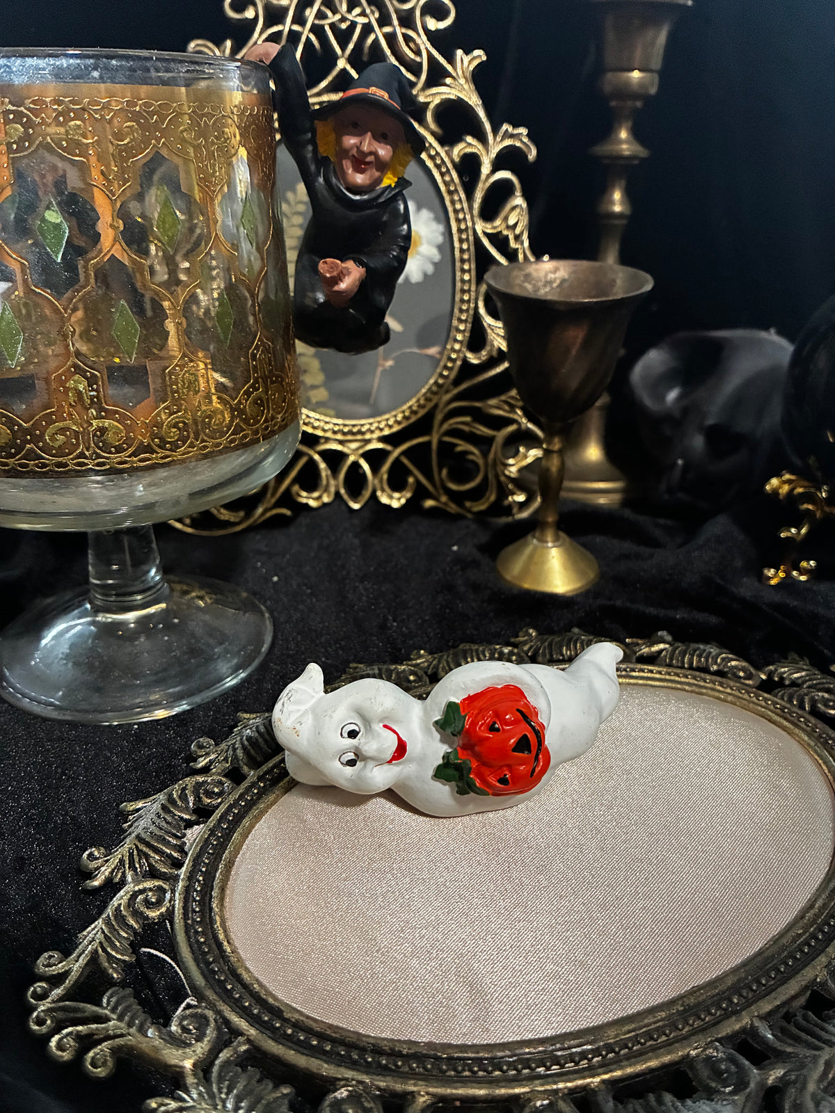 Vintage Ghost and Witch Figurines