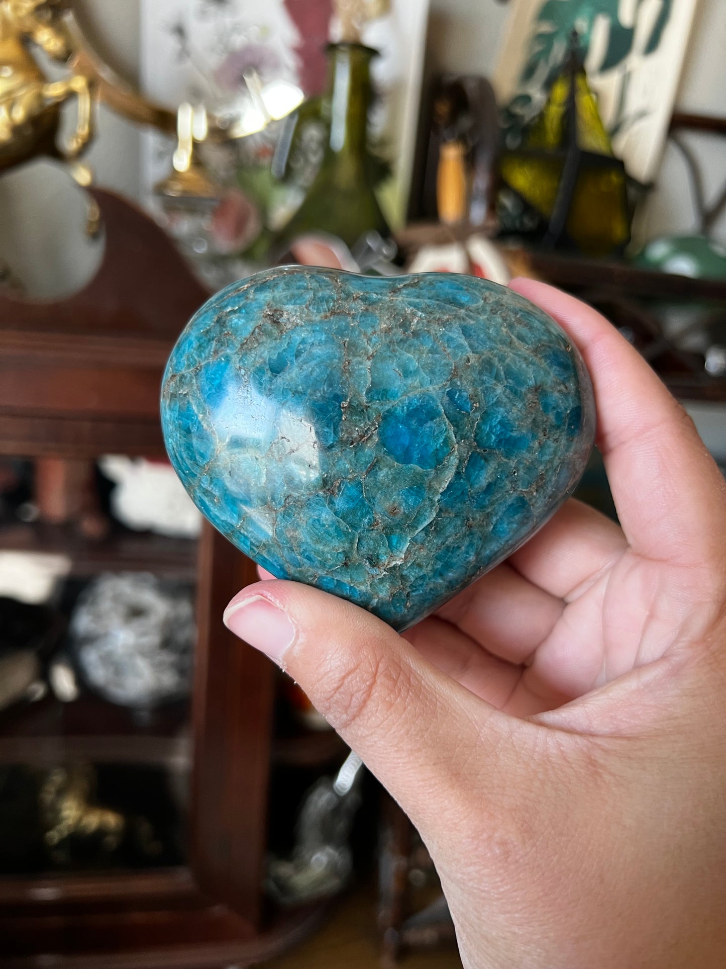 Blue Apatite Heart