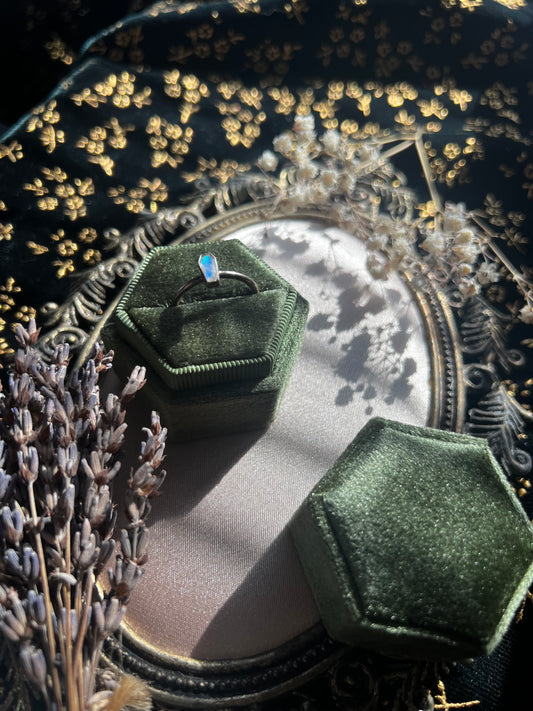 Moonstone Coffin Ring