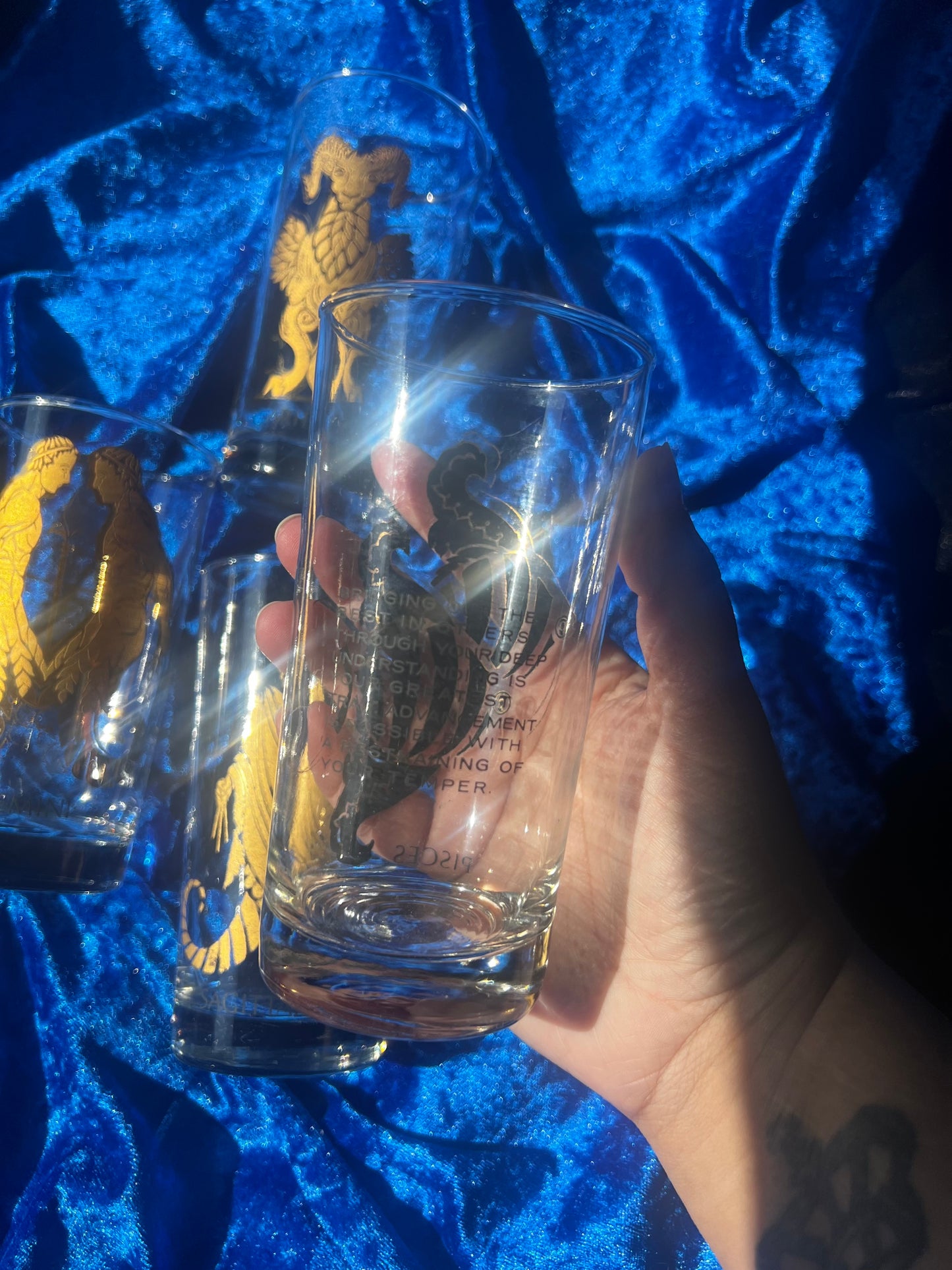 Vintage Zodiac Glass Cups