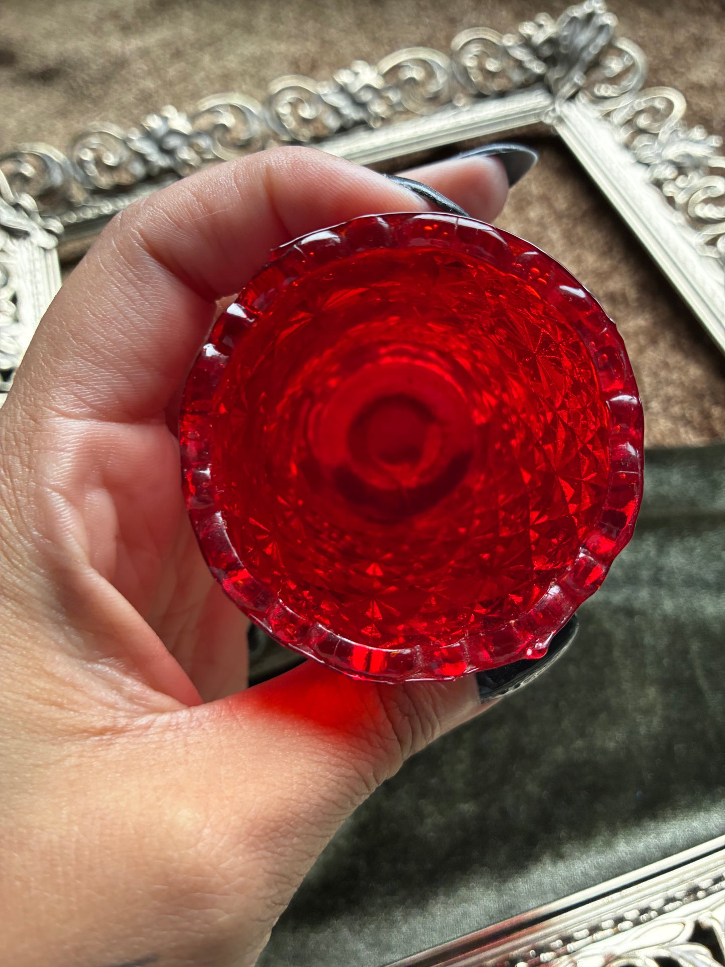 Ruby Toned Candle Holder