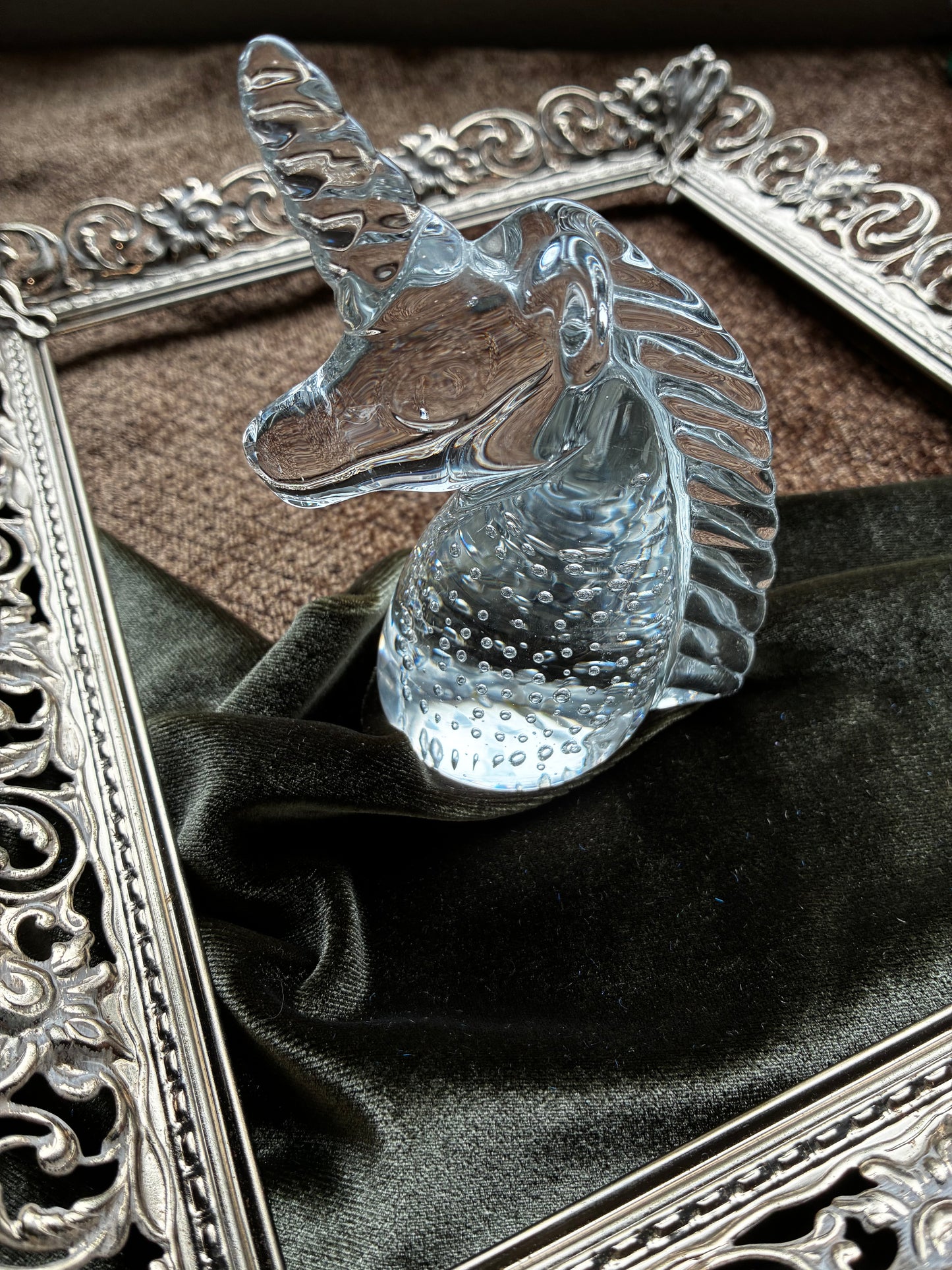 Glass Unicorn Bust