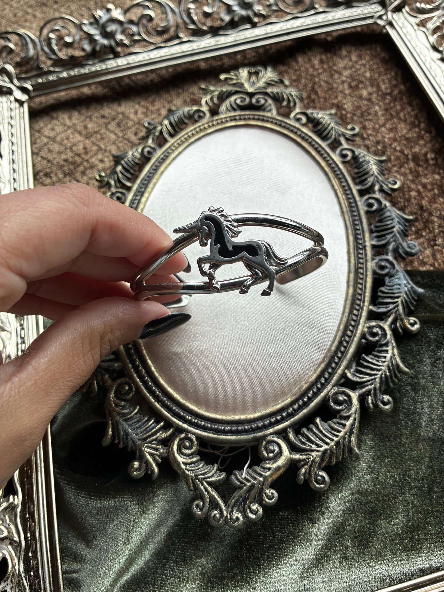 Silver Unicorn Cuff Bracelet