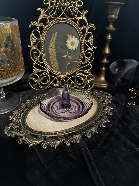 Purple Glass Ring Holder