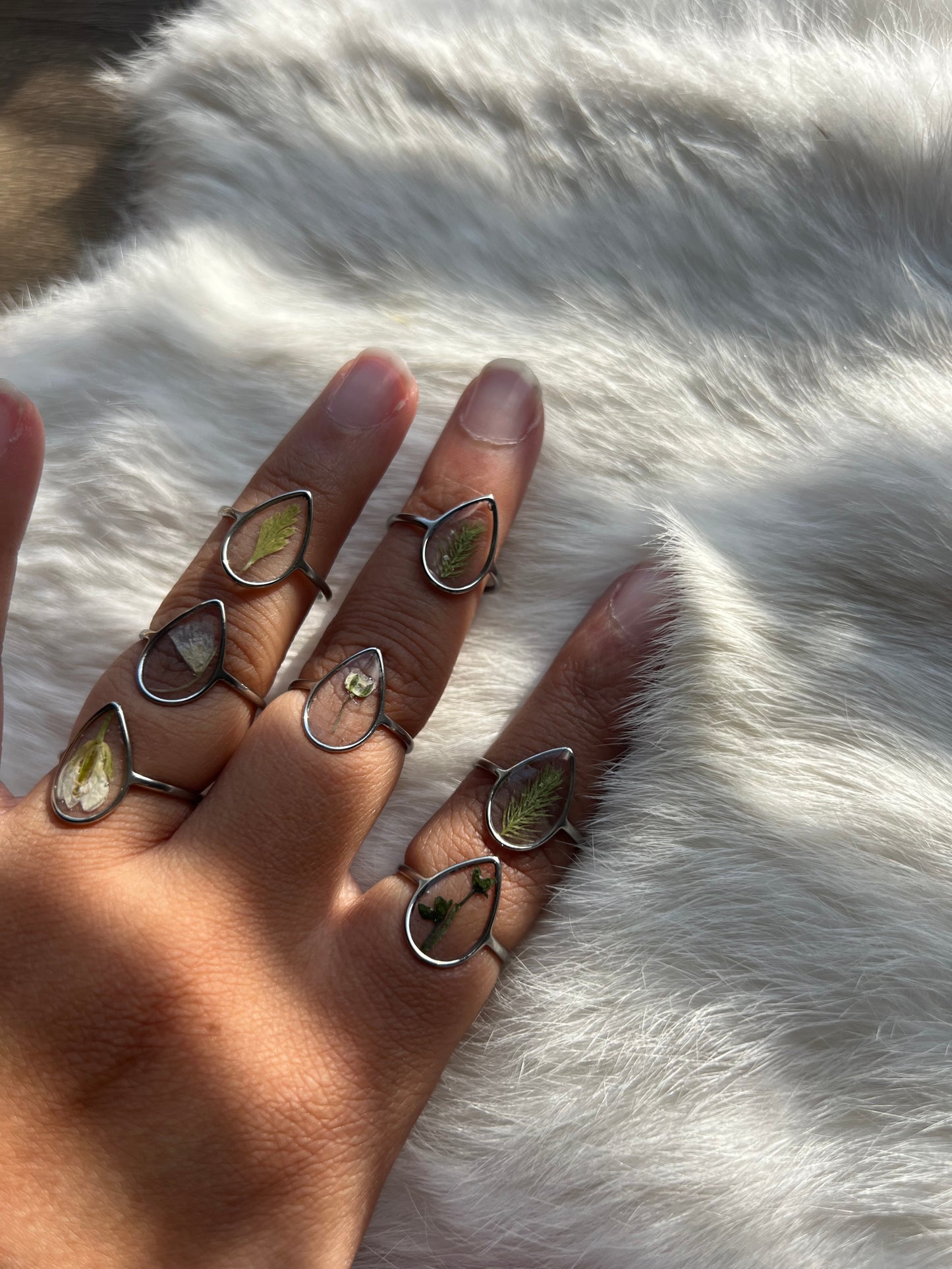 Pressed Floral Resin Rings