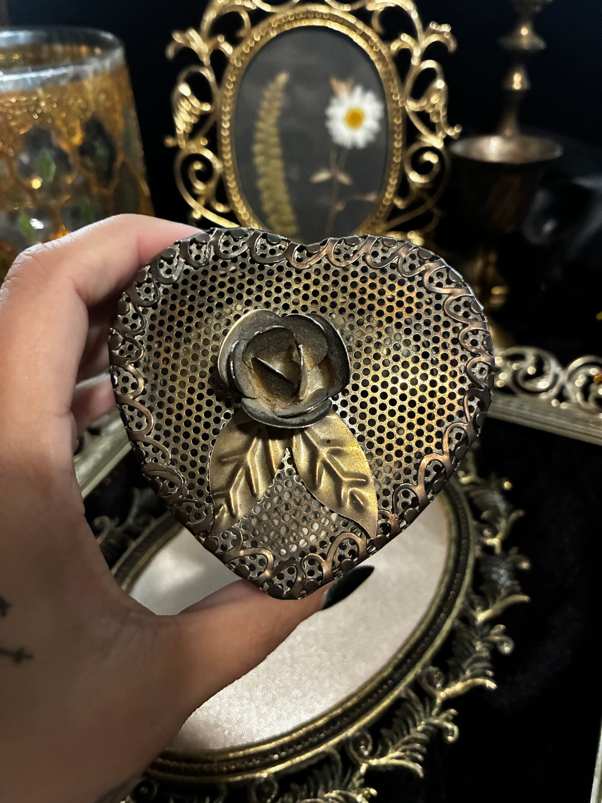 Metal Heart Trinket Box