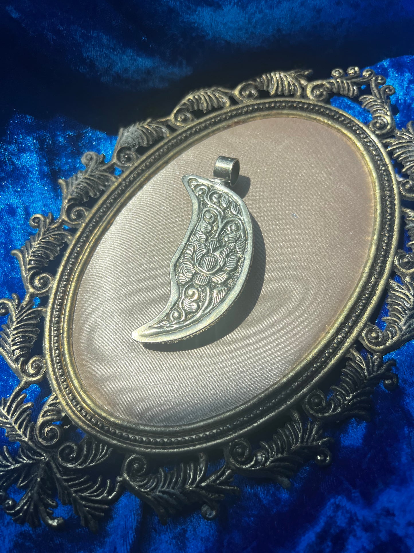 Silver Toned Moon Pendant