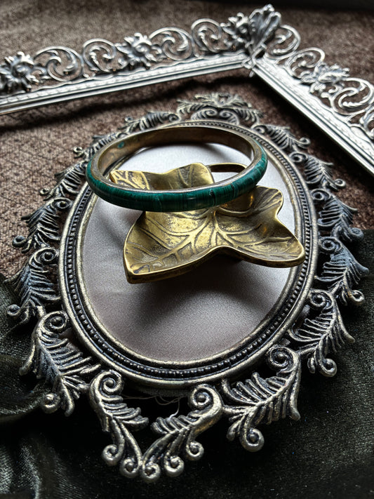 Vintage Malachite and Brass Bangle