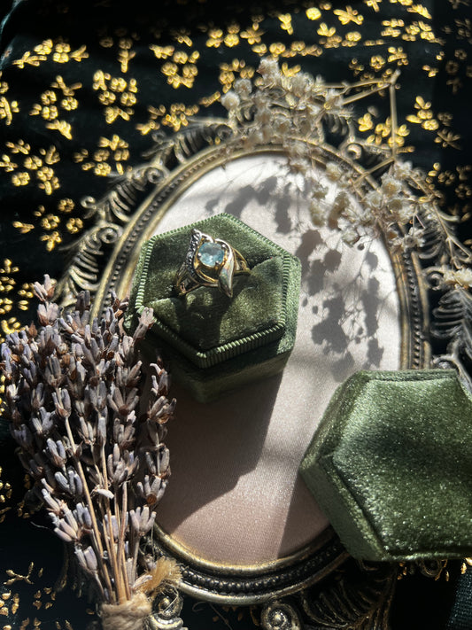 Aquamarine Gold Toned Ring