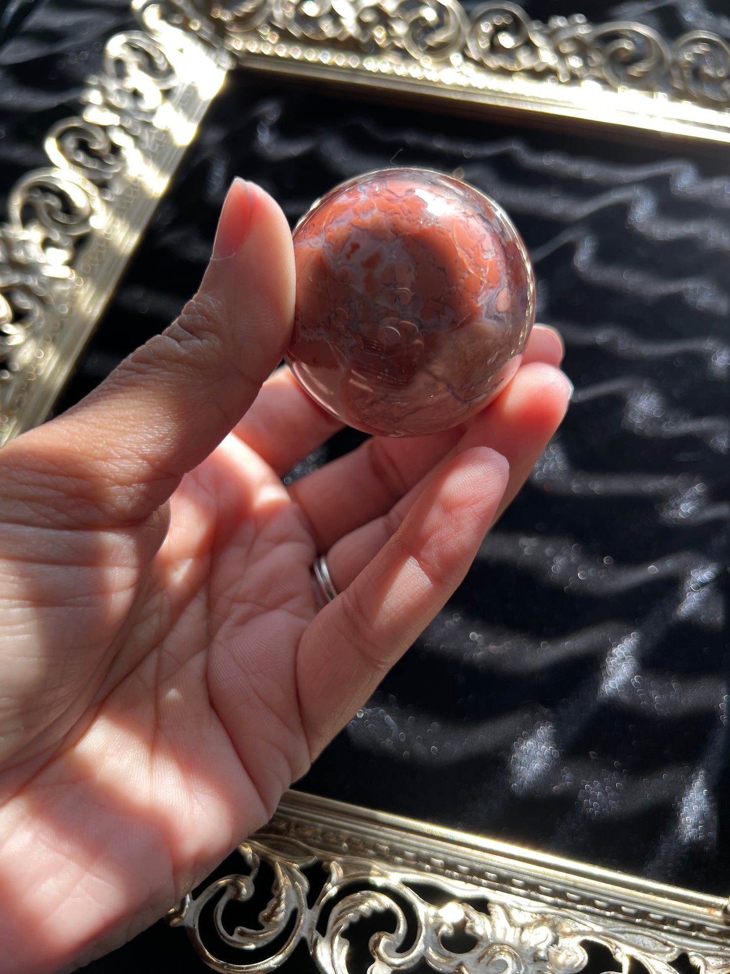 Pink Plume Agate Sphere