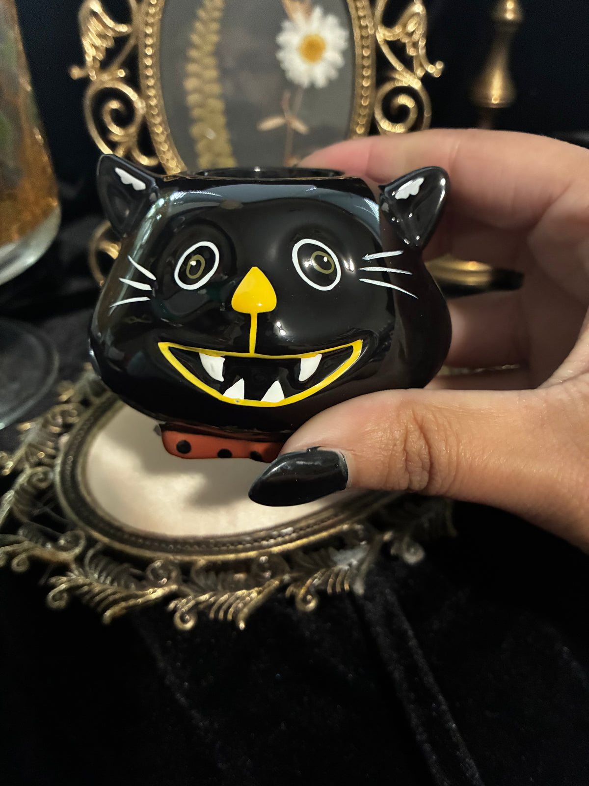 Black Cat Tealight Holder