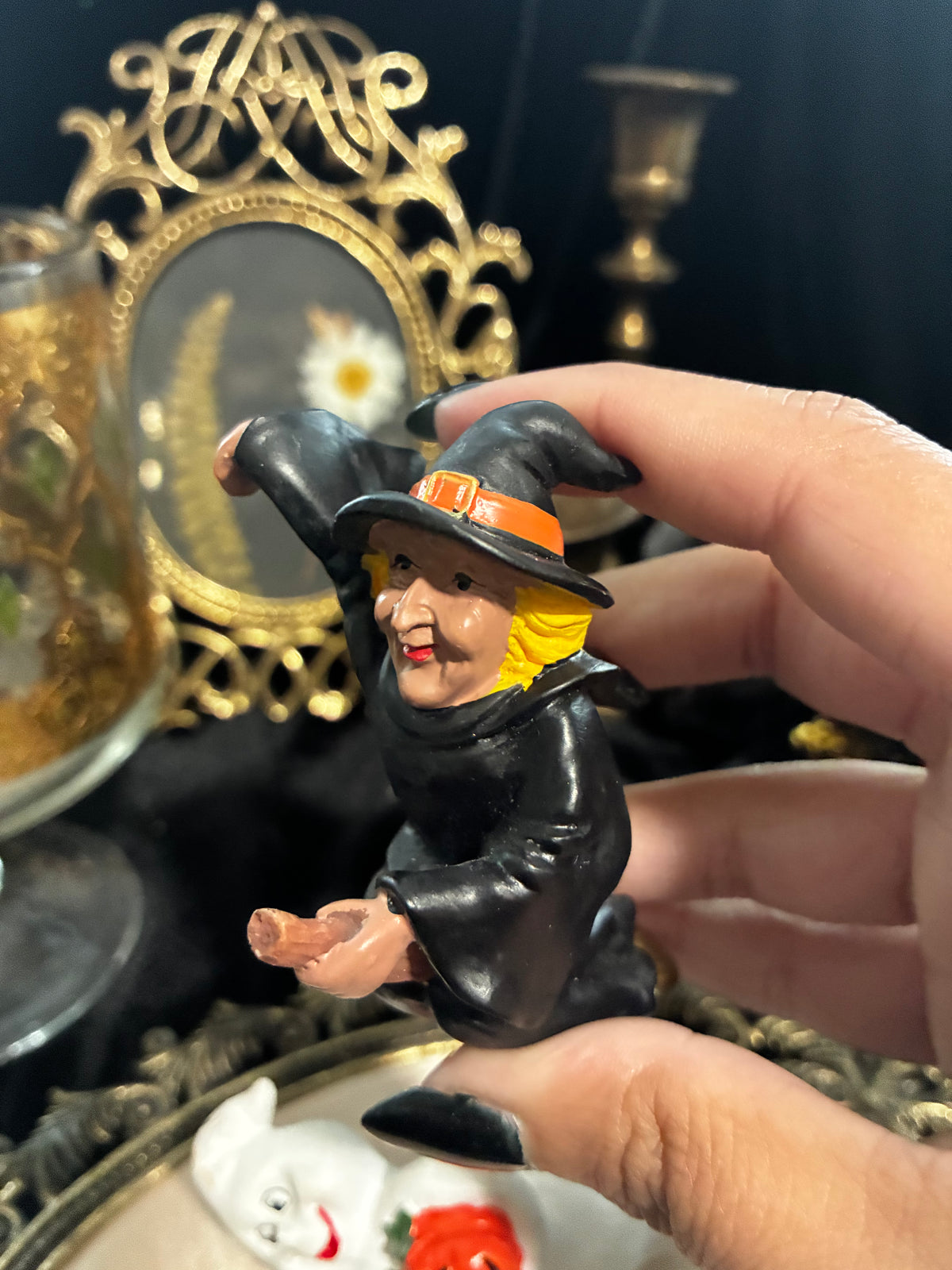 Vintage Ghost and Witch Figurines