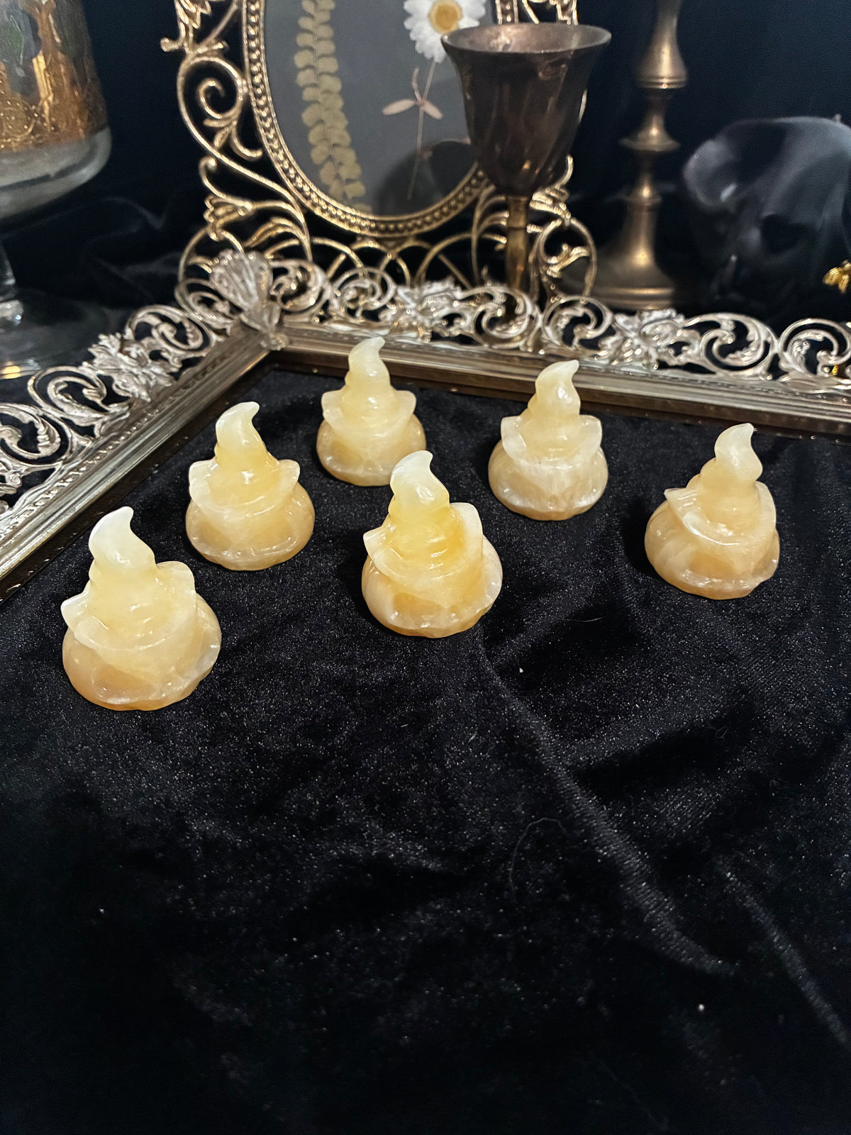 Yellow Calcite Witch Hat Pumpkin