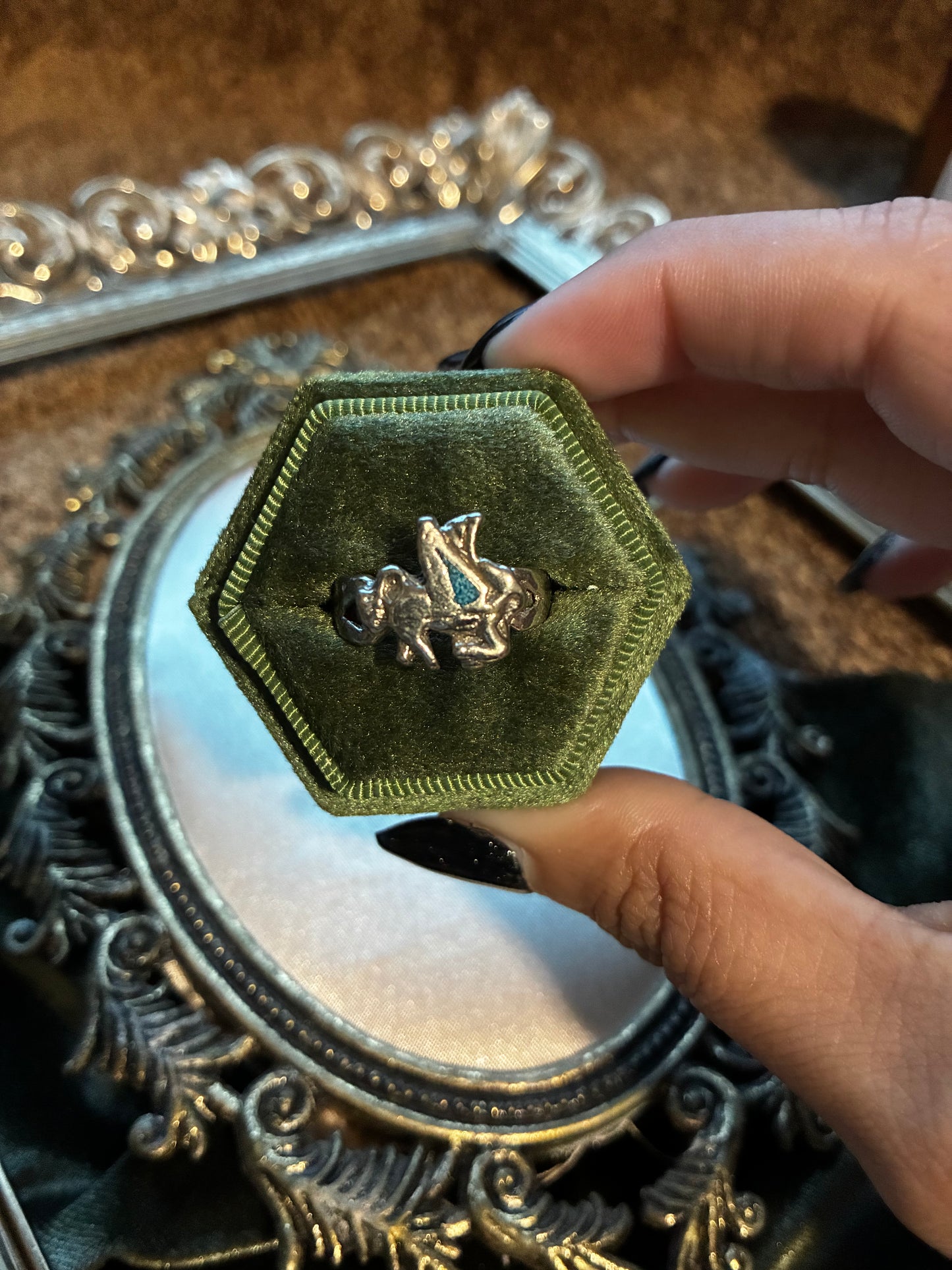 Silver Toned Pegasus Ring
