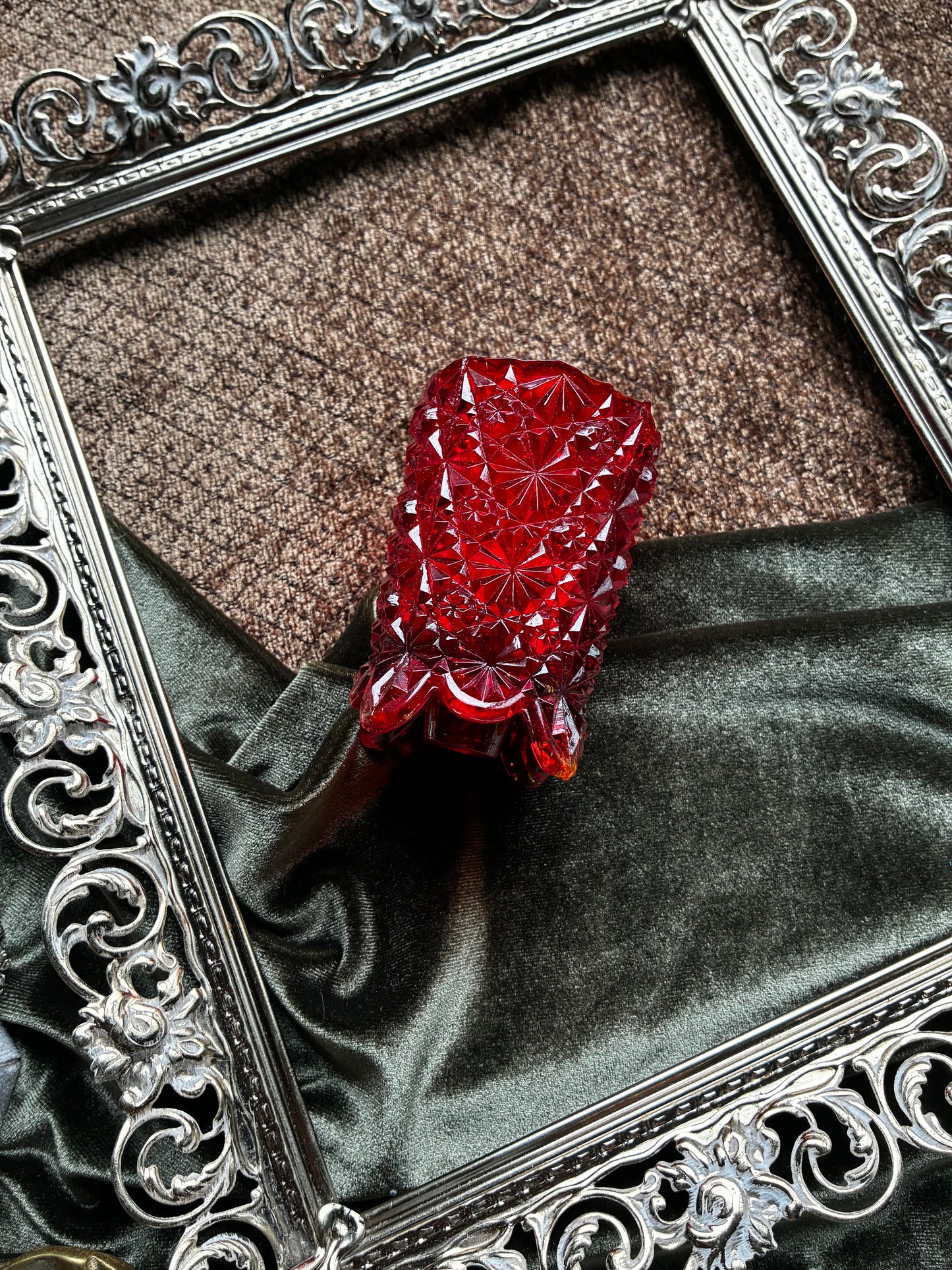 Ruby Toned Candle Holder