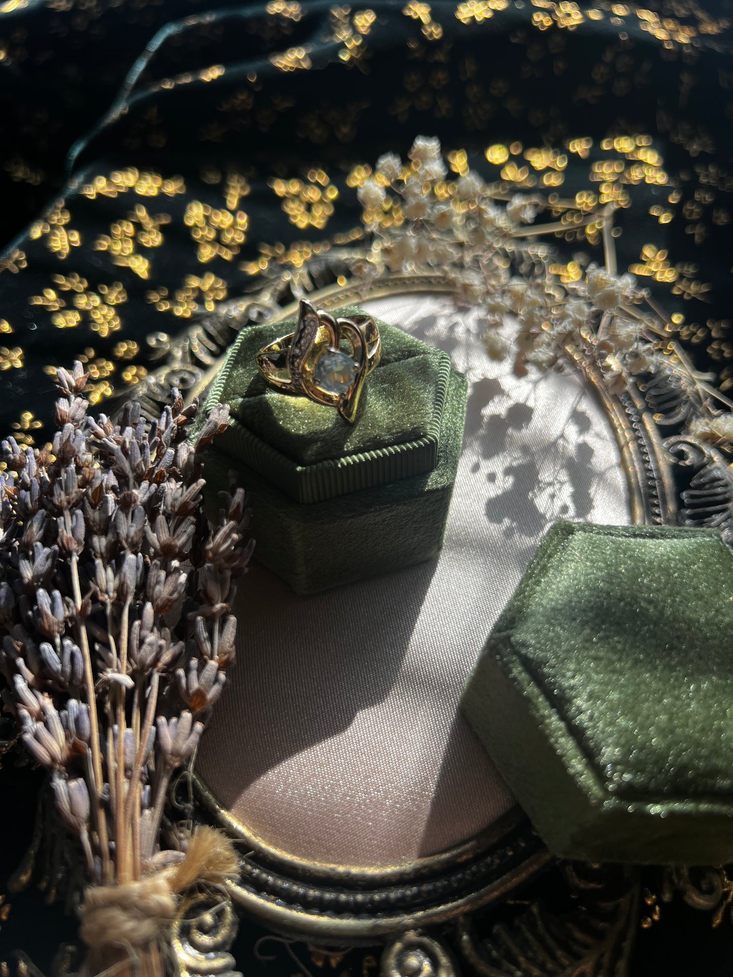 Aquamarine Gold Toned Ring