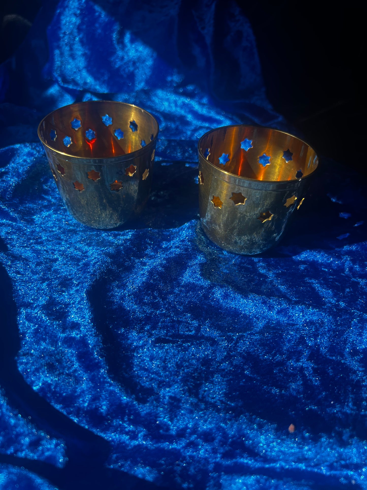 Pair of Brass Tealight Holders