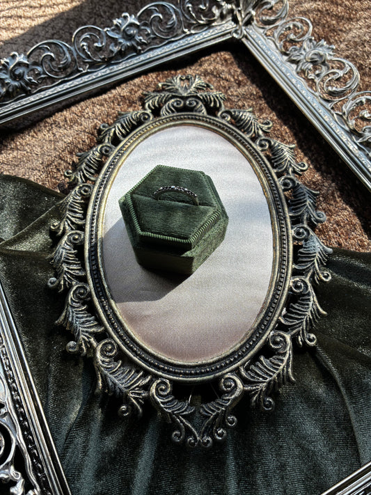 Silver Tone and Black Ring