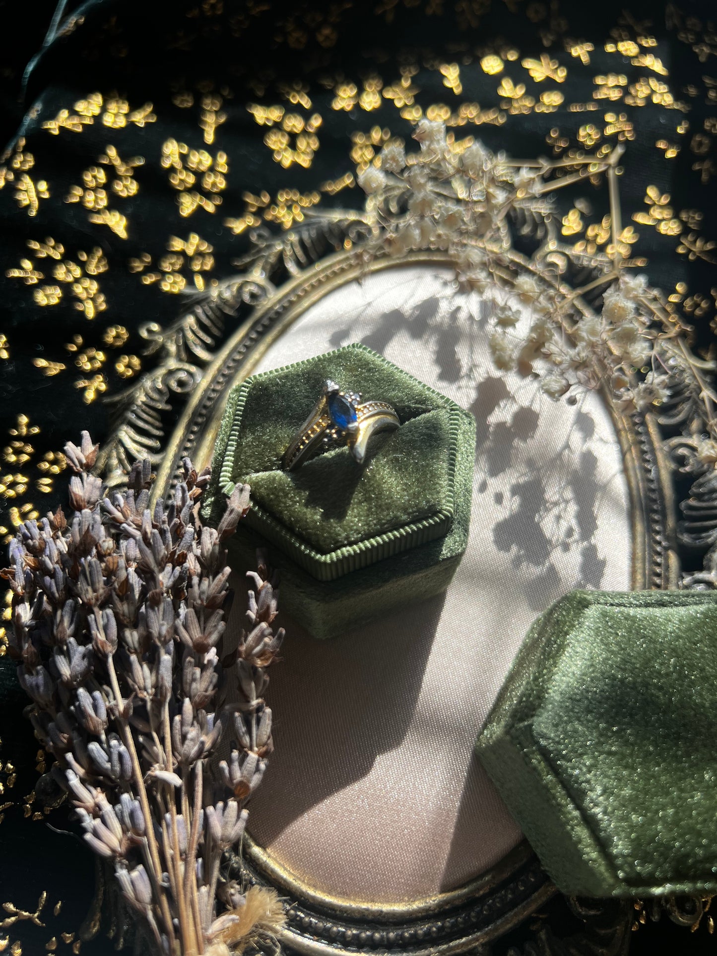 Blue Saphire Gold Toned Ring