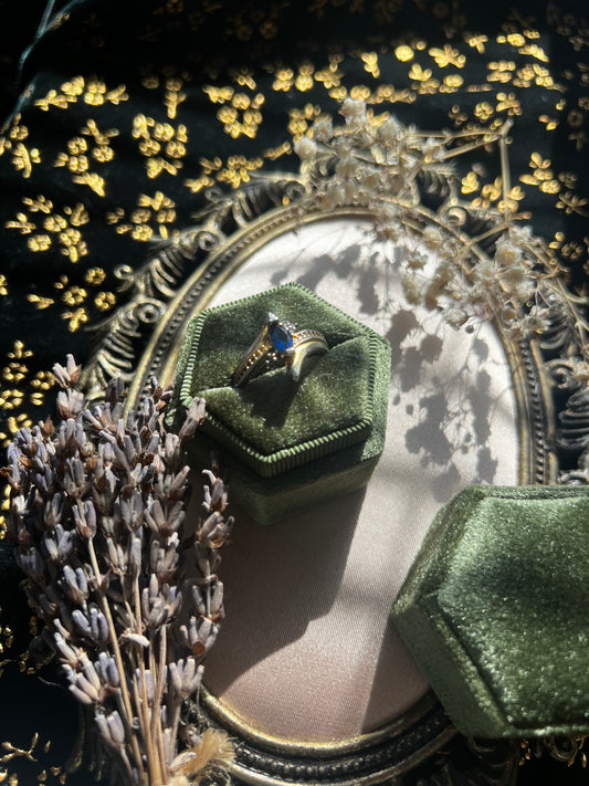 Blue Saphire Gold Toned Ring