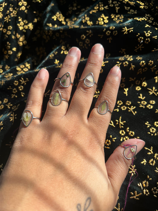 Pressed Floral Resin Rings
