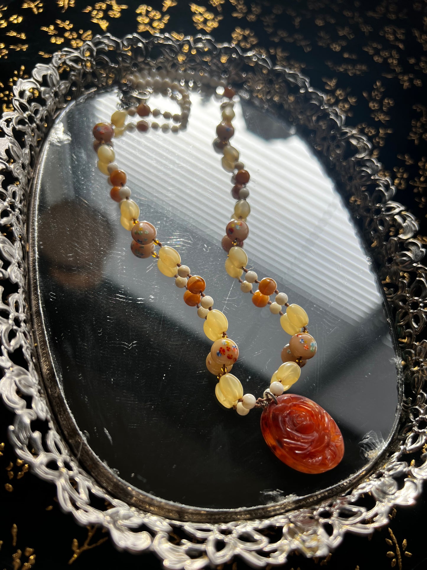 Rose Beaded Necklace