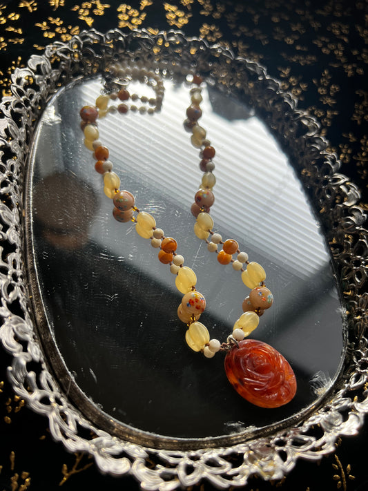 Rose Beaded Necklace