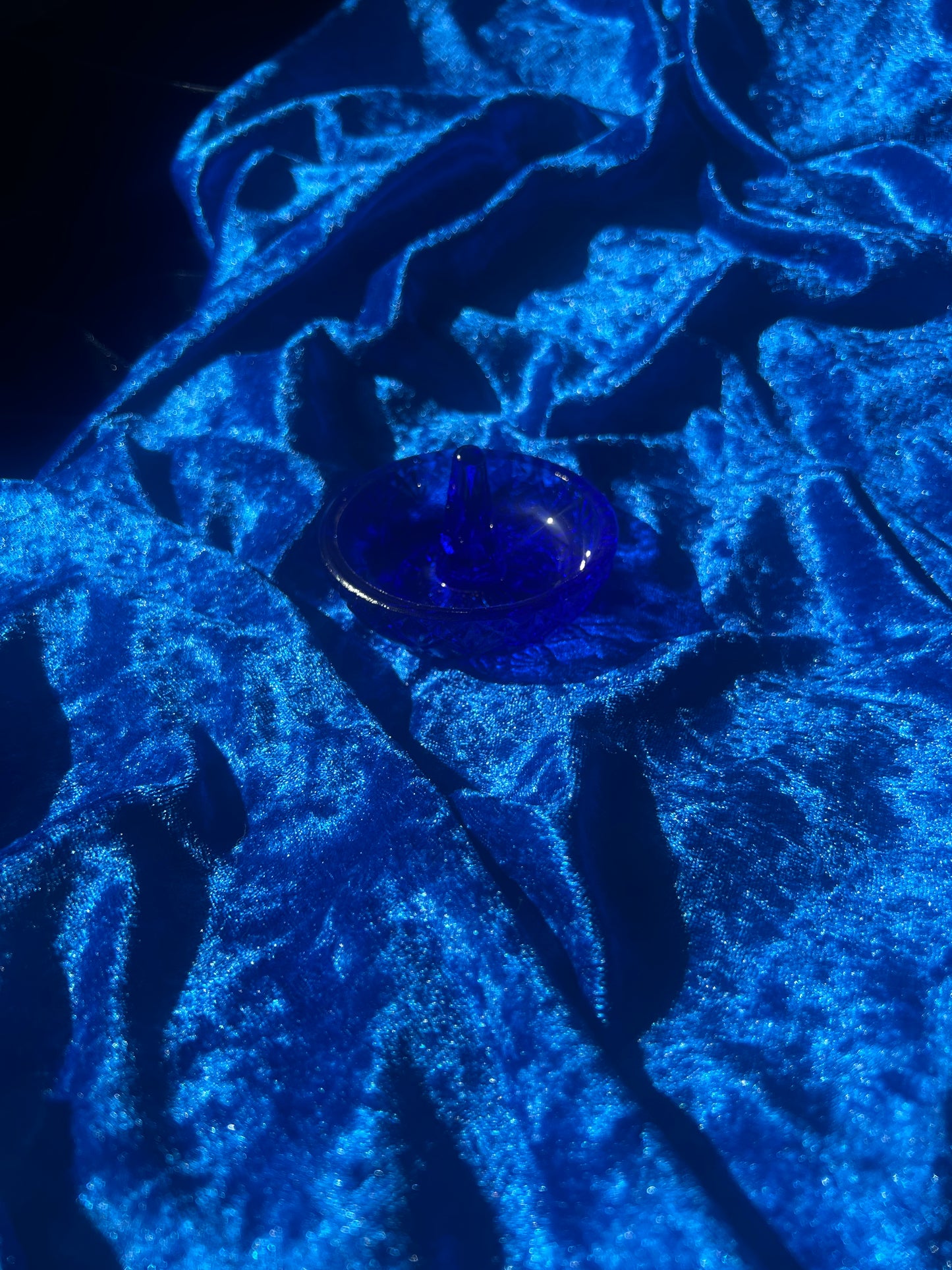 Blue Glass Ring Holder