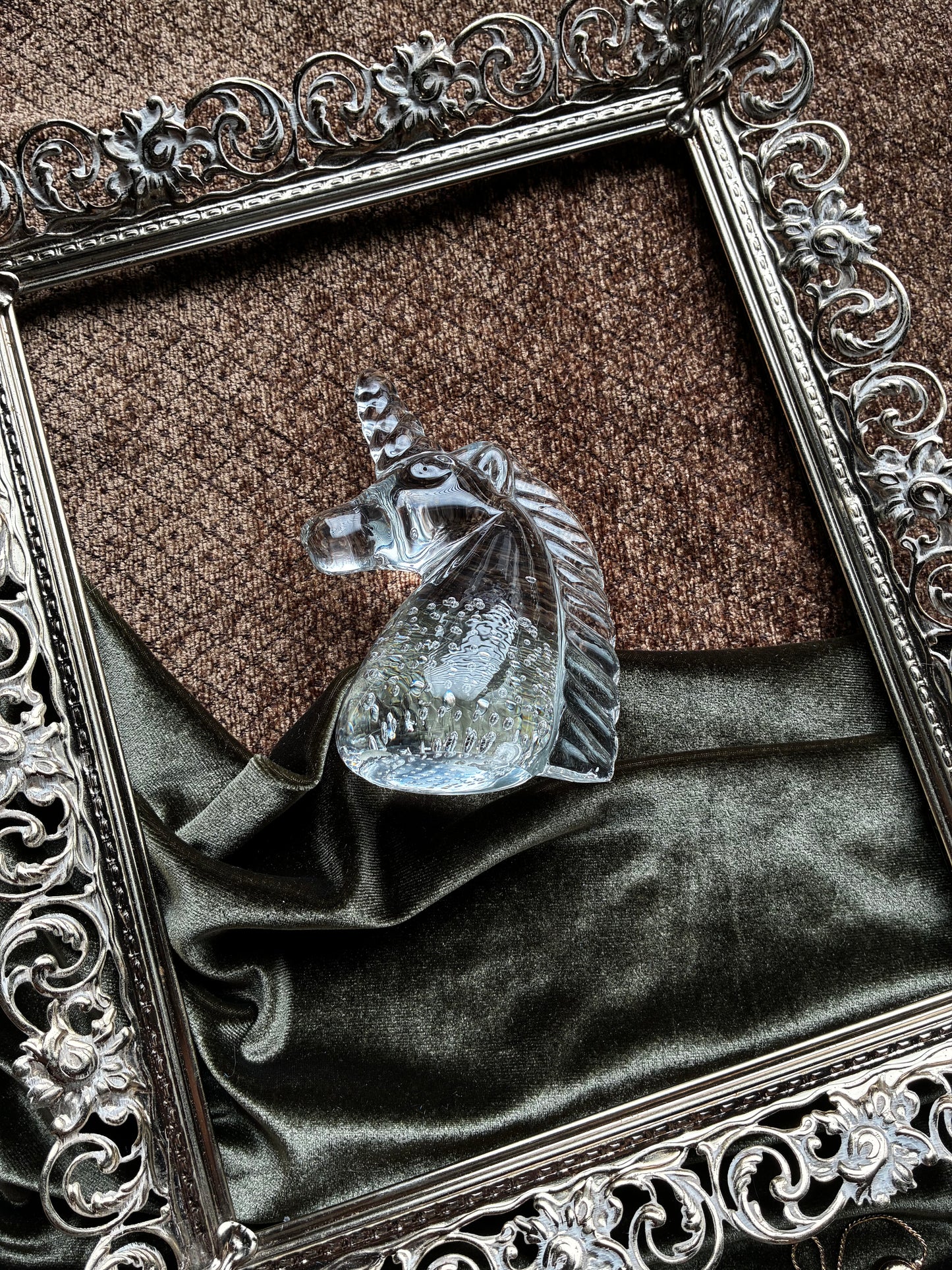 Glass Unicorn Bust