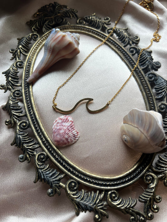 Gold Toned Wave Necklace