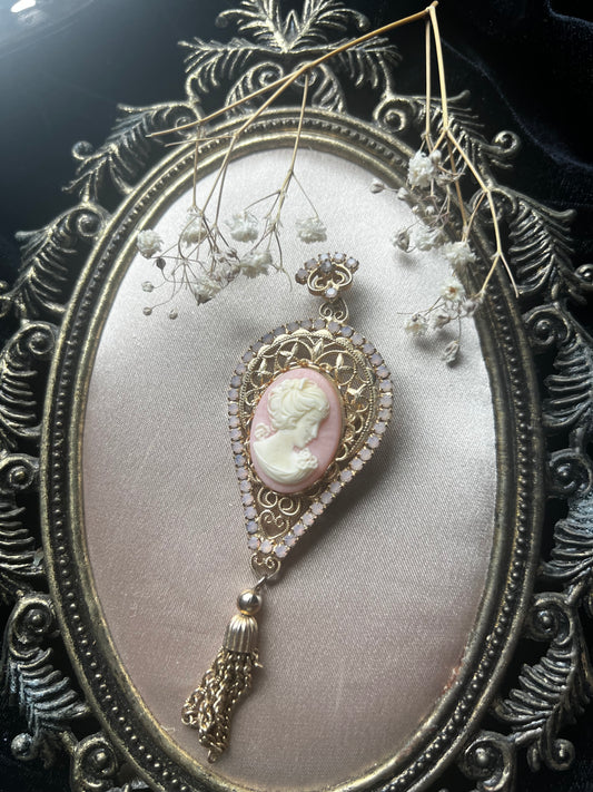 Pink Cameo Brooch/Necklace