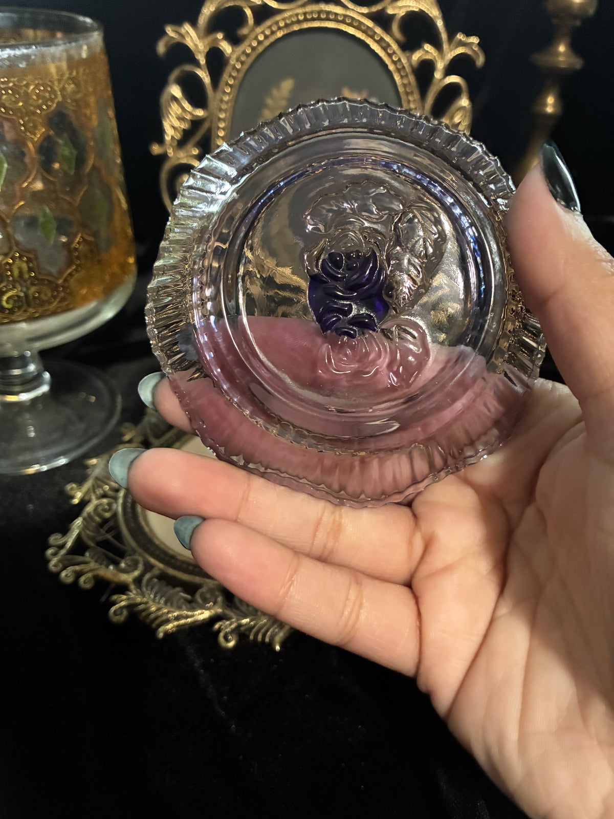 Purple Glass Ring Holder