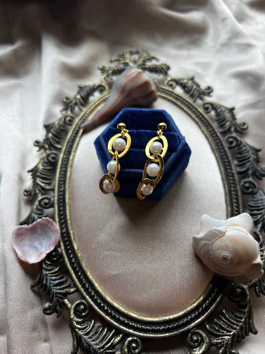 Faux Pearl Dangle Earrings