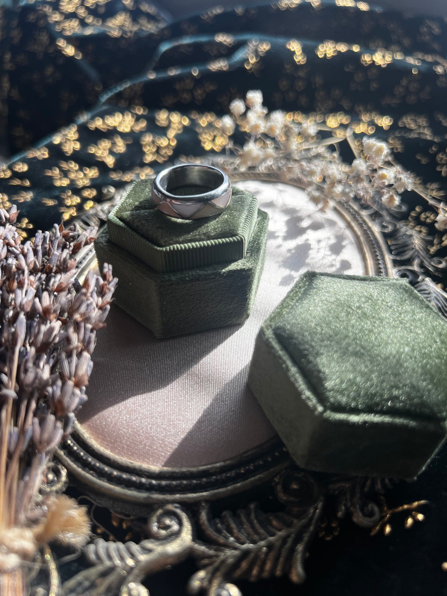 Mother of Pearl Silver Toned Ring