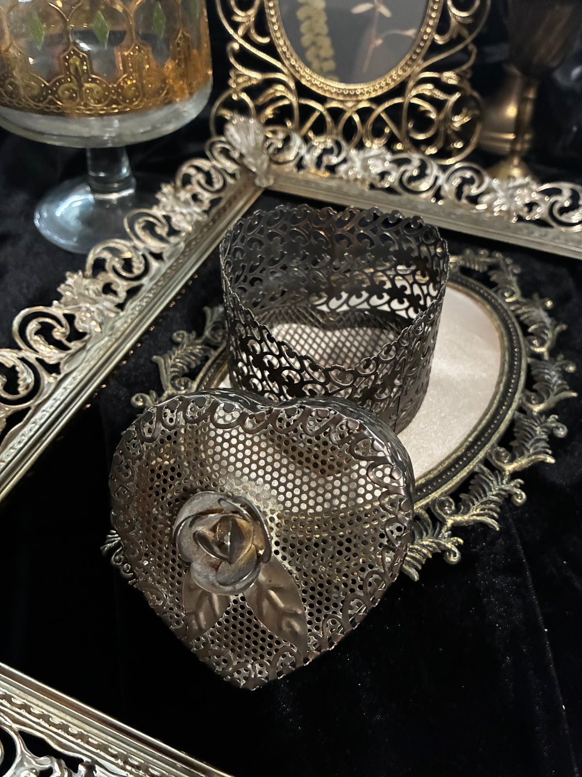 Metal Heart Trinket Box