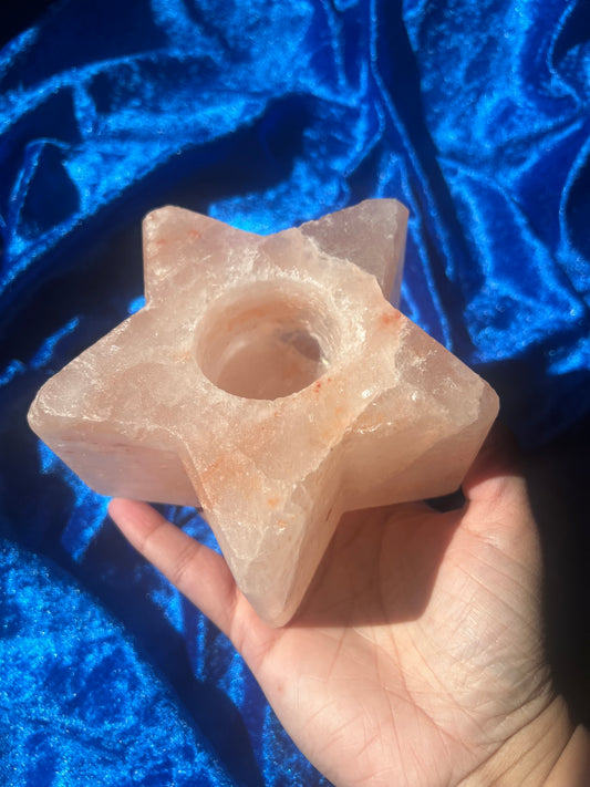 Pink Himalayan Salt Star Candle Holder